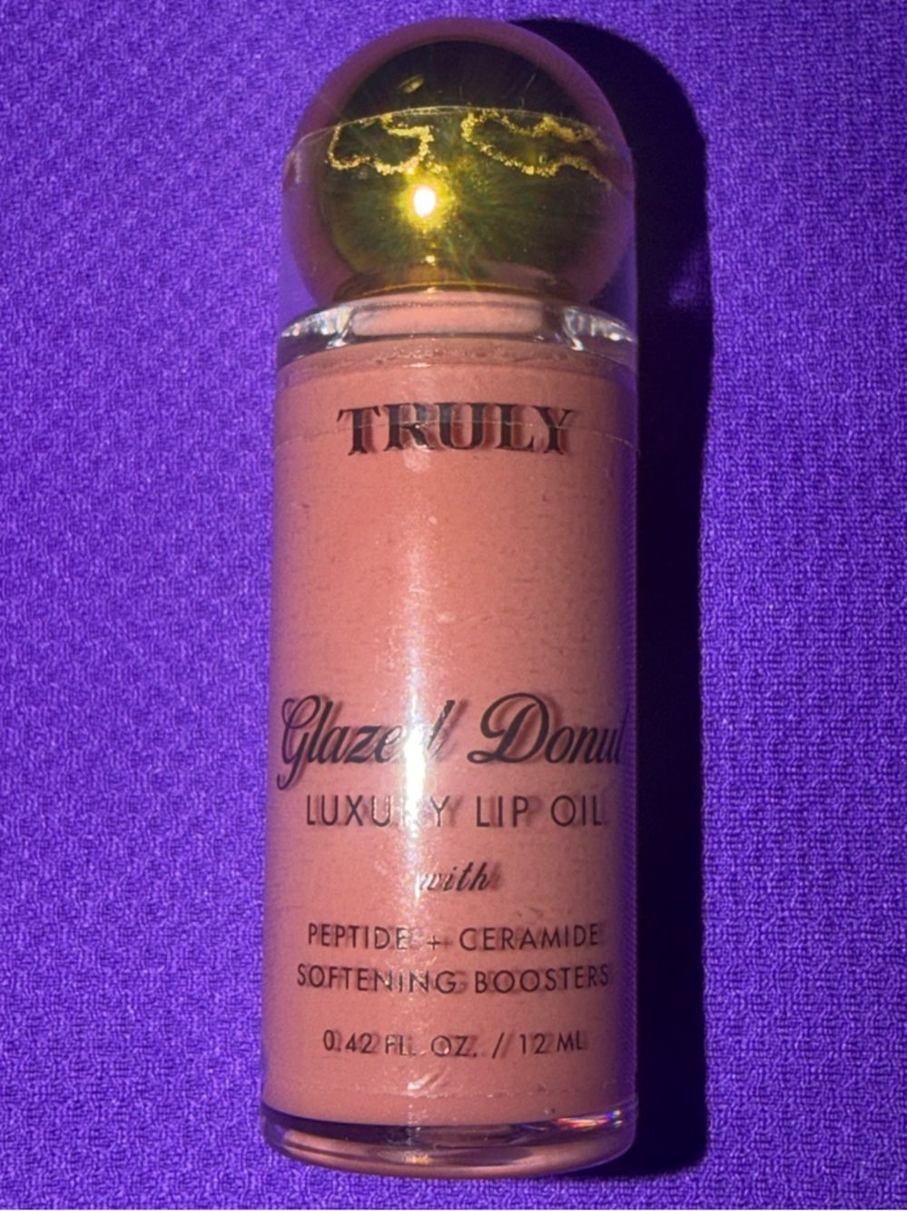 TRULY Glazed Donut Luxury Lip Oil — Warm Nude with Gold Cap